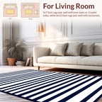 Classic Blue and White Stripe Rug