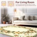 Vintage Floral Garden Oval Pattern Rug