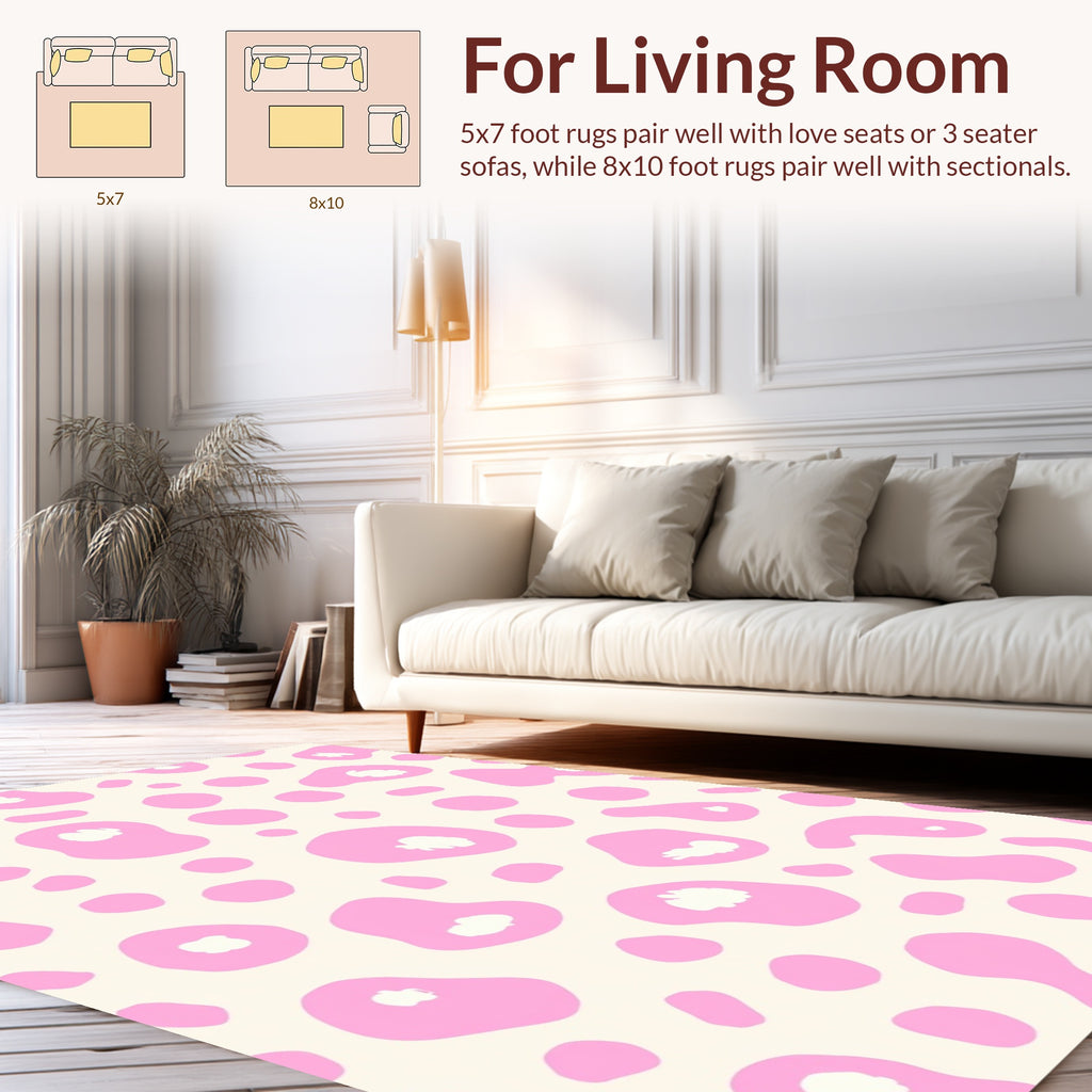 Playful Pink Irregular Spots Rug