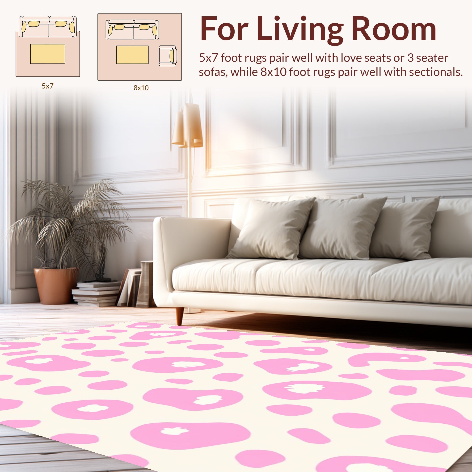 Playful Pink Irregular Spots Rug