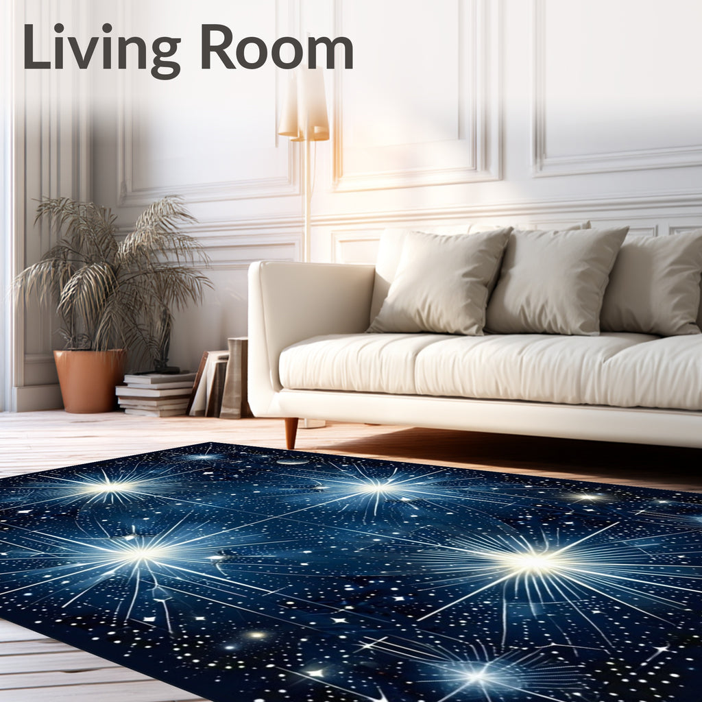 Celestial Starburst Geometric Design Rug