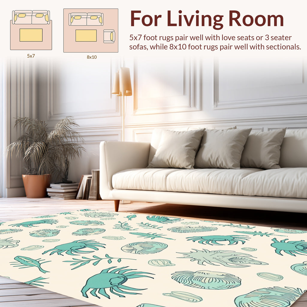 Marine Life Pattern Area Rug