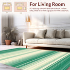 Earthy Green Striped Modern Design Rug