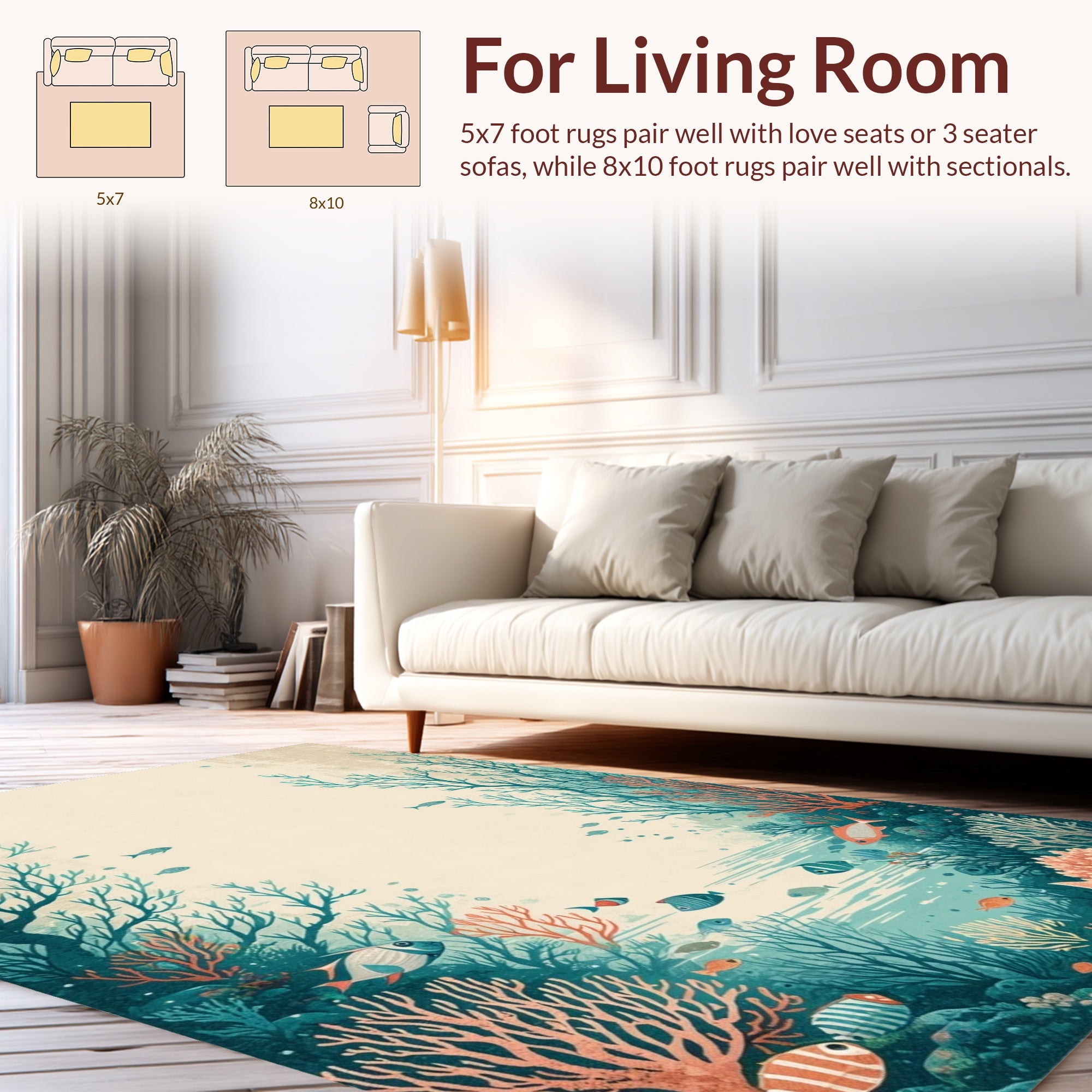 Coral Reef Fish Pattern Rug