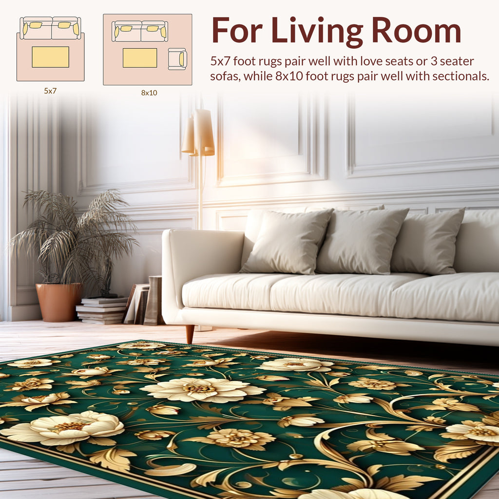 Opulent Floral Pattern Rug