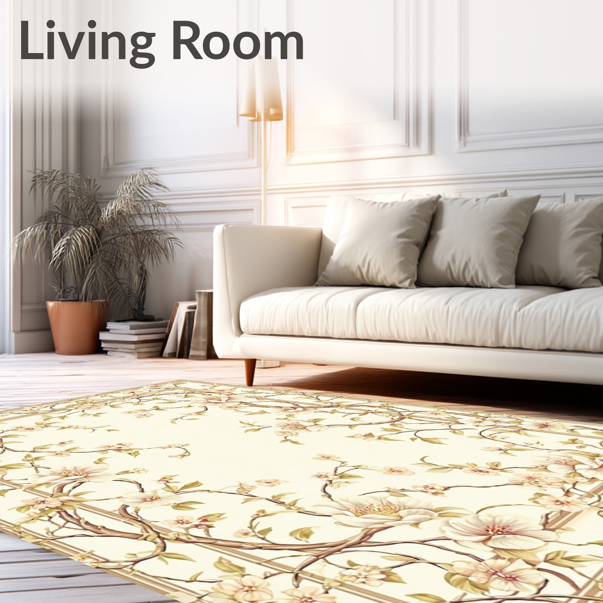 Elegant Floral Blossom Branch Design Rug