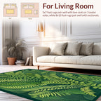 Lush Green Fern Pattern Design Rug