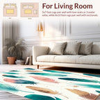 Feather Pattern With Gold Accents Rug