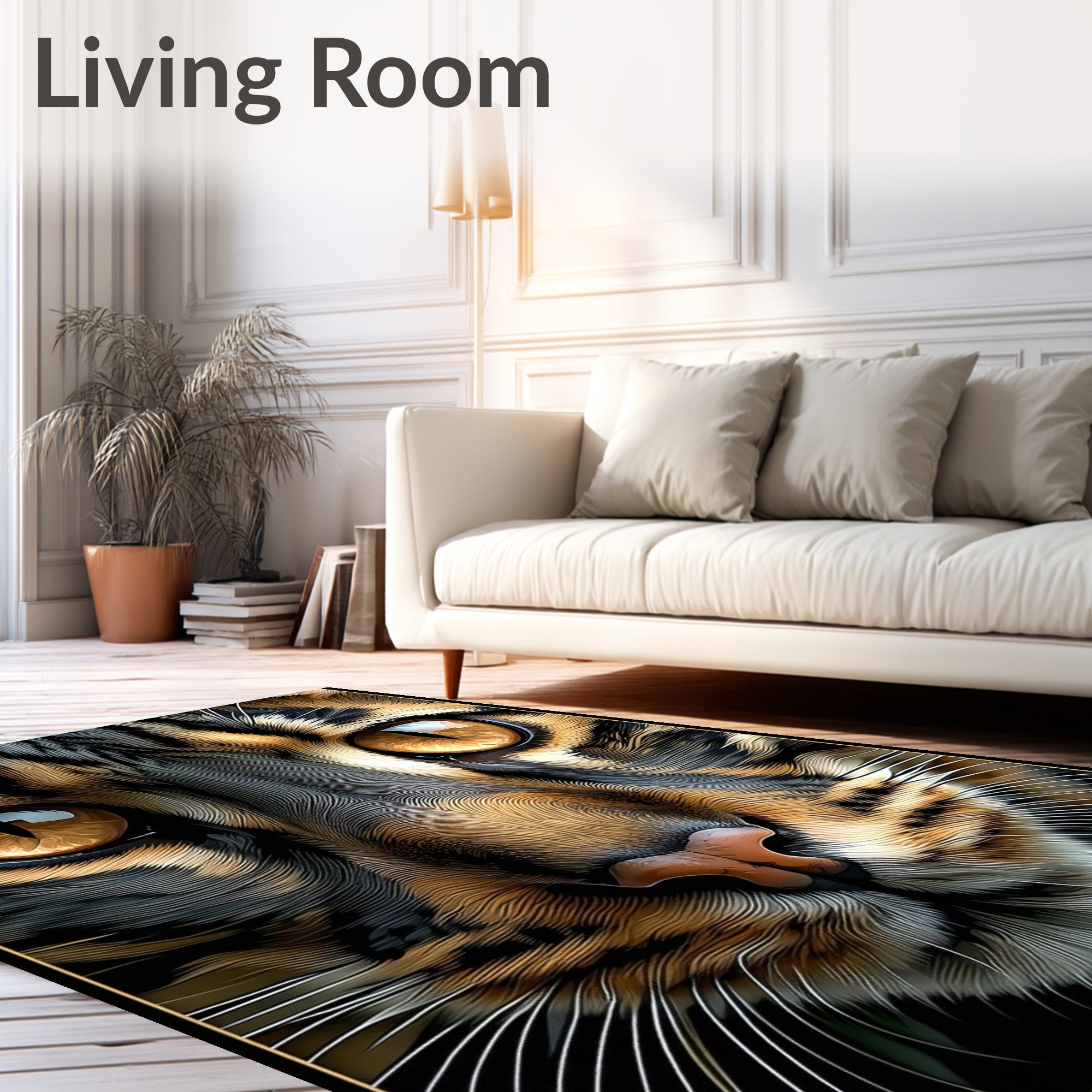 Feline Portrait 2 Abstract Fur Design Rug
