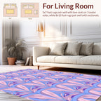 Art Deco Fan Pattern Pink Purple Rug