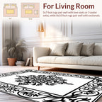 Intricate Floral Scrollwork Frame Design Rug