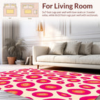 Bold Pink Orange Abstract Organic Shapes Rug