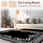 Ornate Floral Scroll Border Design Rug