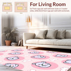 Cute Purple Bear With Clouds Pattern Rug