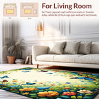 Vibrant Butterfly Blooming Garden Patchwork Rug