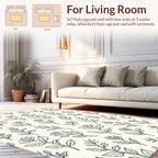 Botanical Leaves Stems Floral Design Rug