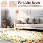 Vibrant Coral Floral Delight Rug