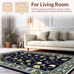 Golden Floral Vine Pattern Rug