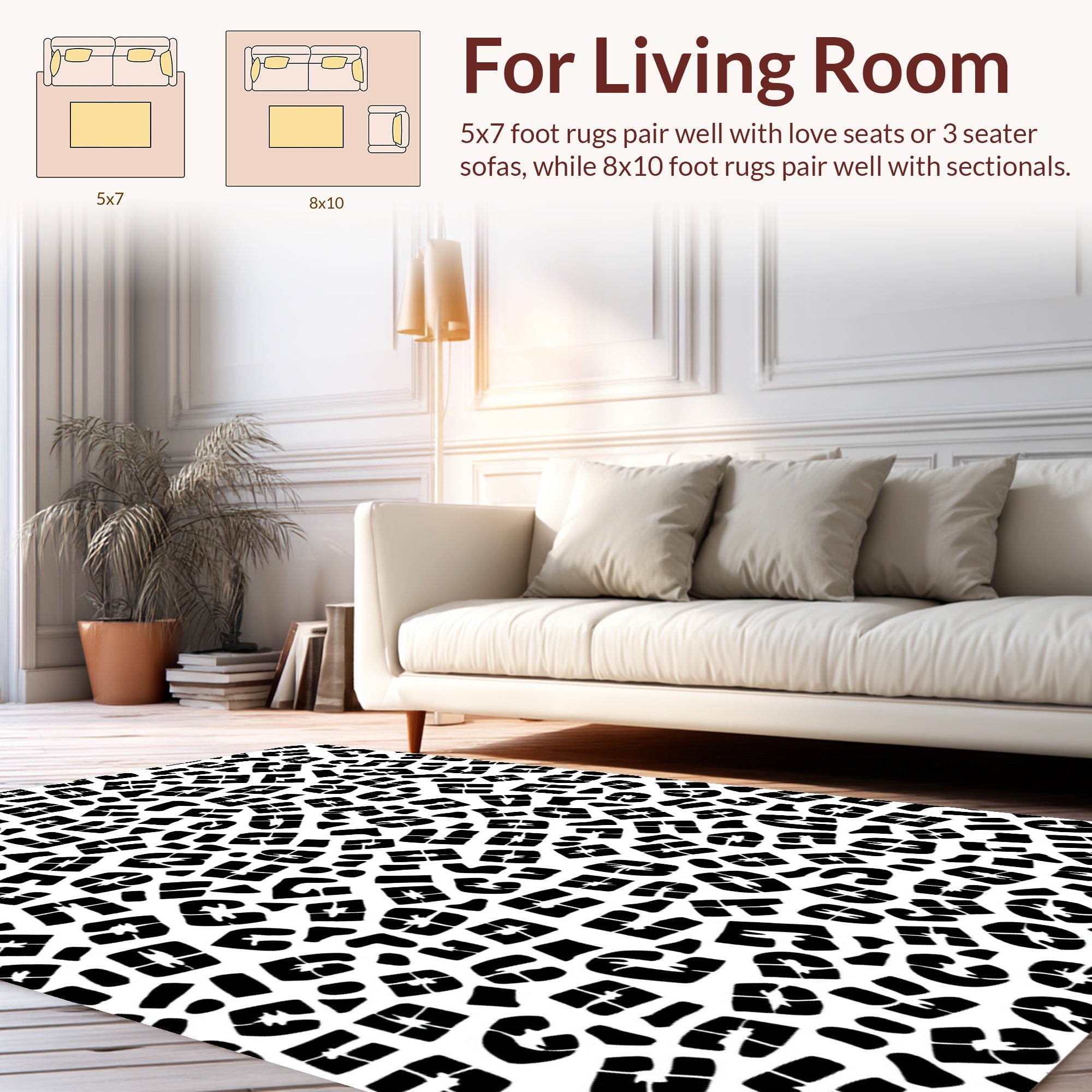 Monochromatic Abstract Animalistic Spots Rug