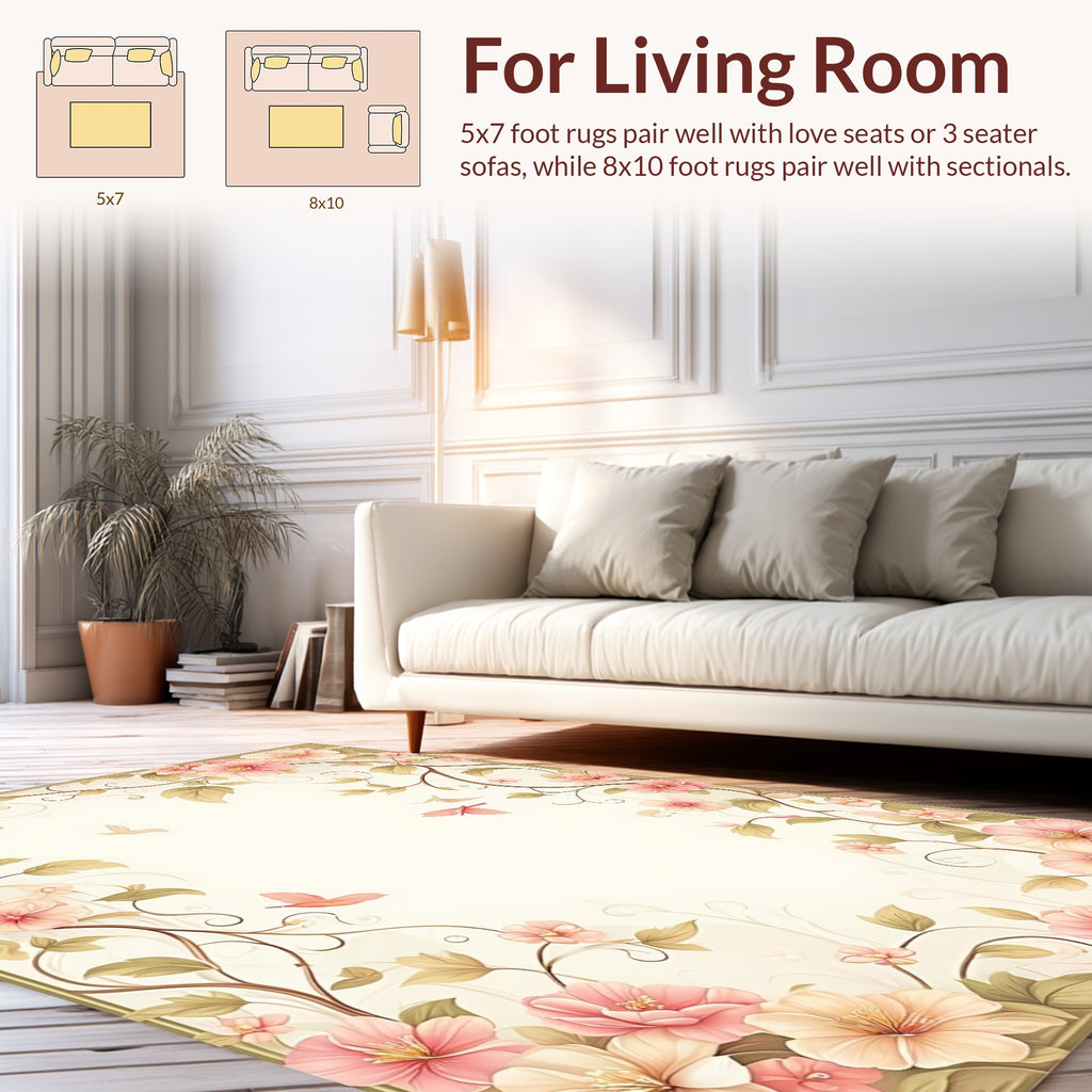 Nature Inspired Floral Vines Rug