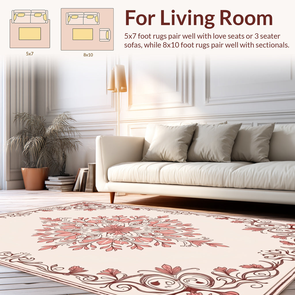 Floral Medallion Vintage Style Rug