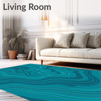 Teal Swirl Agate Swirl Rug