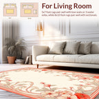 Art Nouveau Floral Swirl Border Design Rug