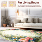 Whimsical Floral Vines Blossoms Rug