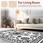 Elegant Floral Scrollwork Mandala Design Rug
