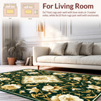 Elegant Floral Scrollwork Inset Rug