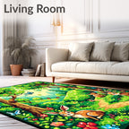 Woodland Creatures Butterflies Garden Path Rug