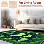 Green Moths Stars Forest Night Rug