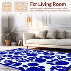 Blue Paw Print Pattern Rug