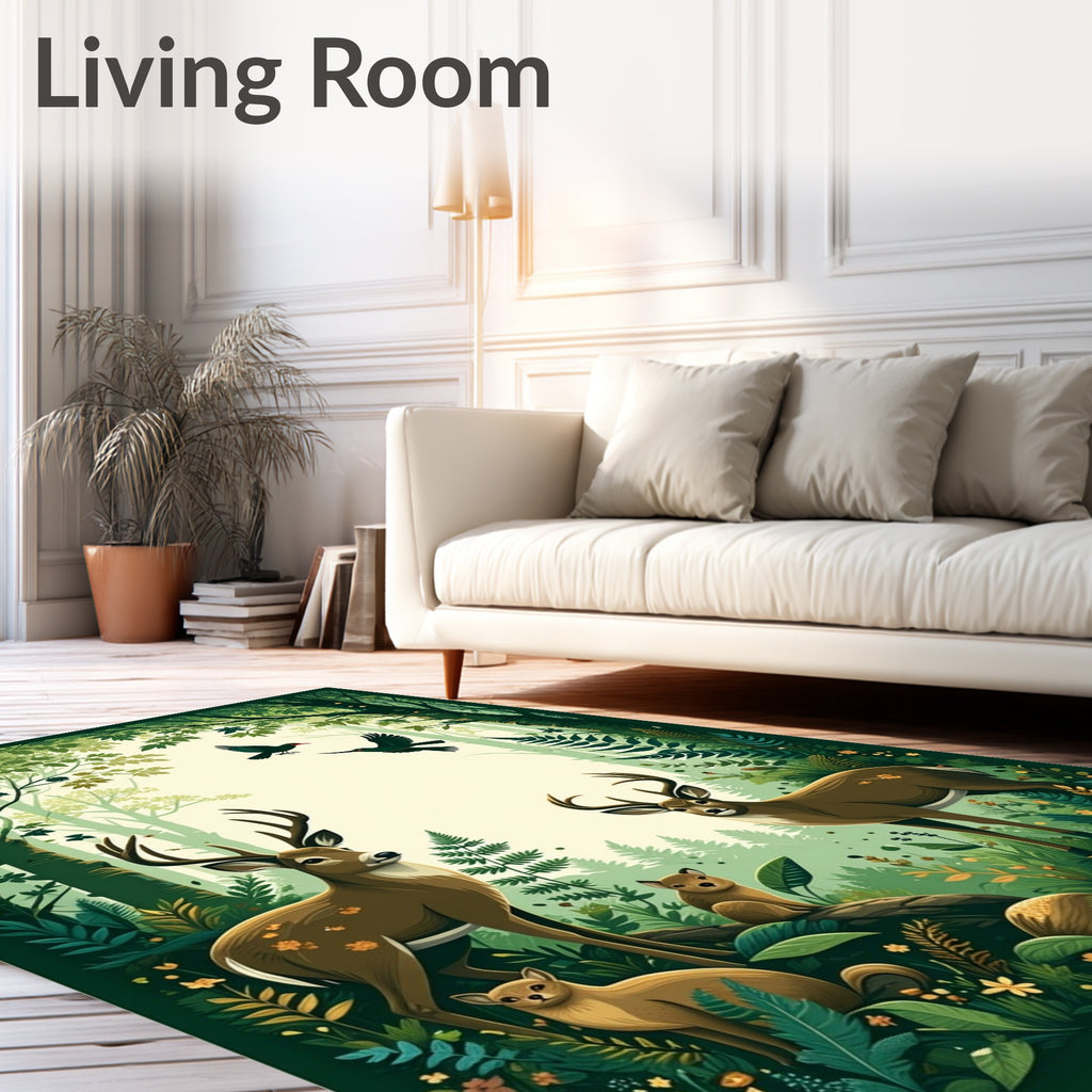 Enchanting Forest Wildlife Animals Rug