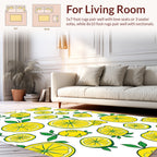 Bright Yellow Citrus Slice Pattern Rug