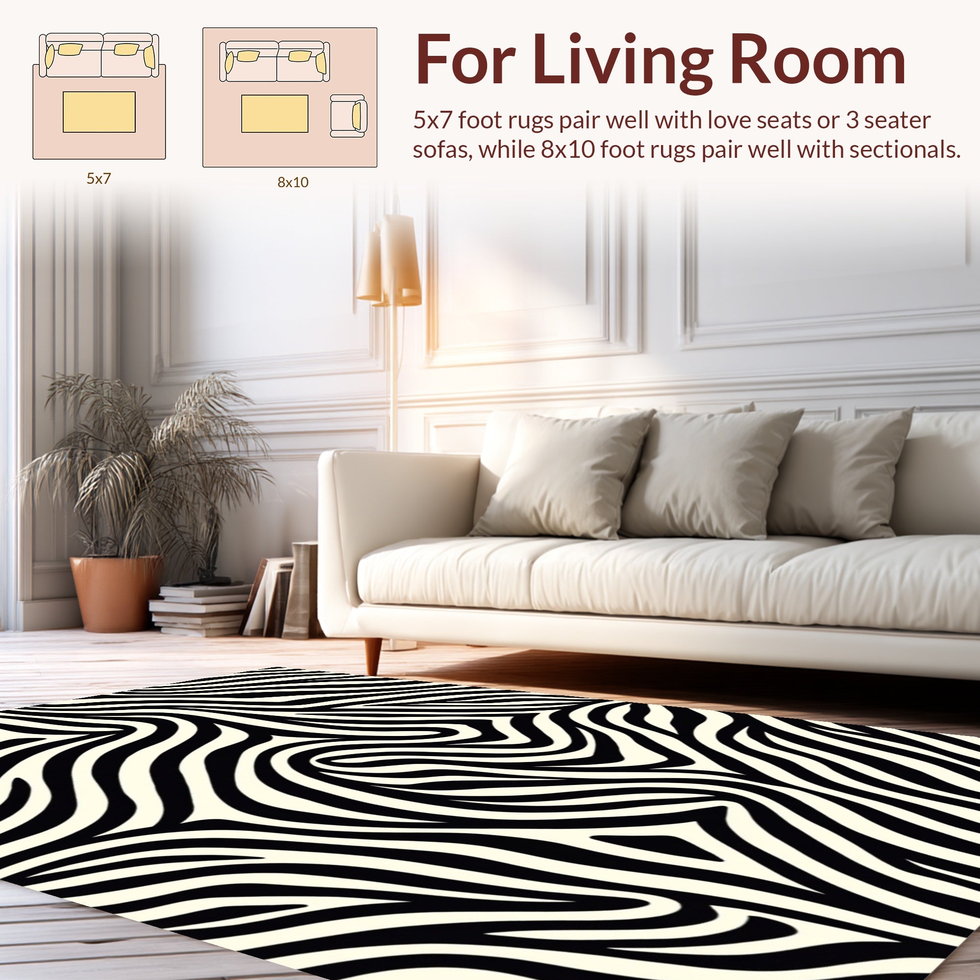 Bold Zebra Striped Pattern Rug
