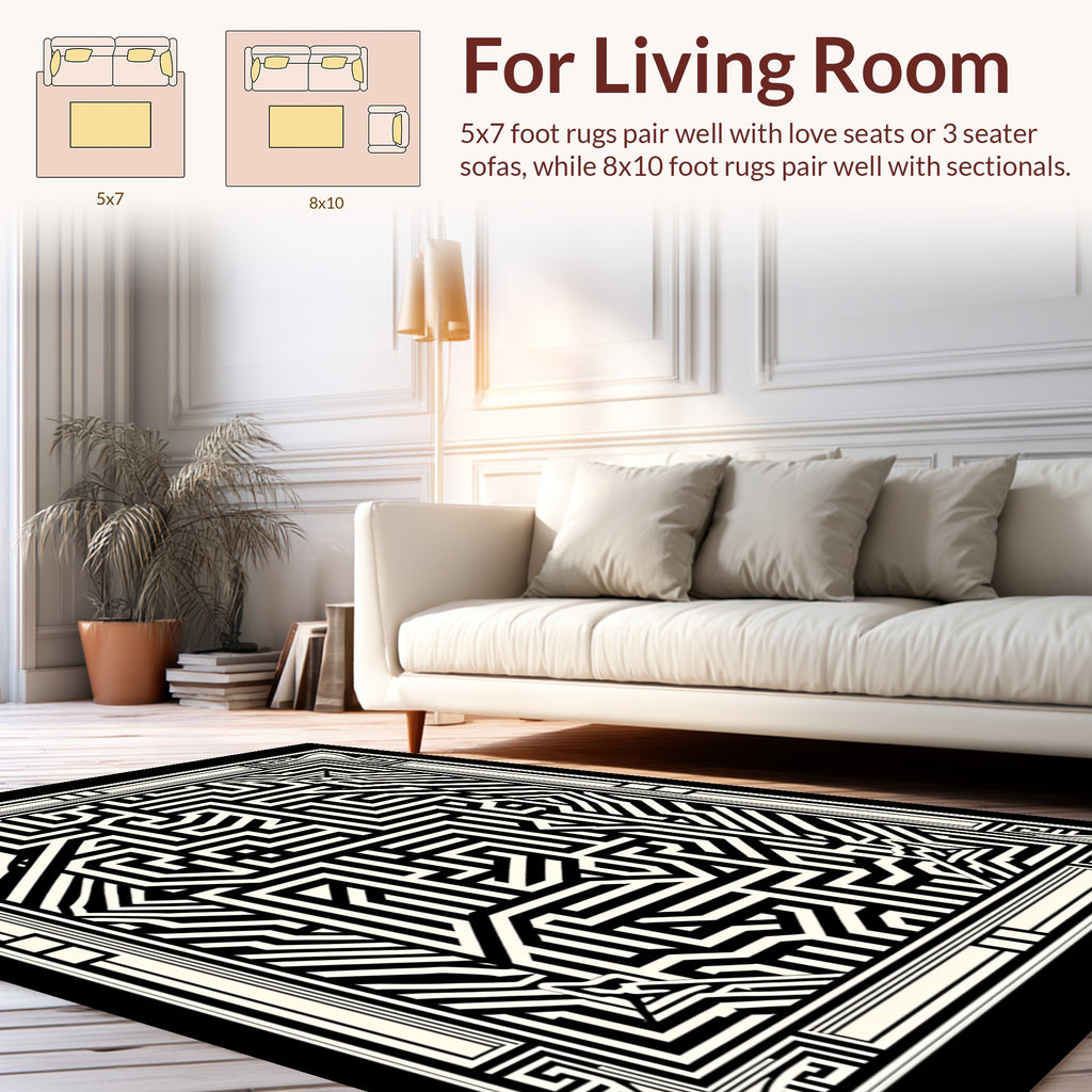 Geometric Maze Pattern Rug