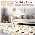 Whimsical Insect Floral Border Design Rug