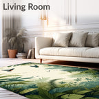 Tropical Jungle Birds Lush Foliage Design Rug