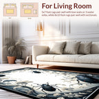 Dramatic Beetles Floral Scroll Pattern Rug