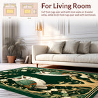 Emerald Whimsical Owl Floral Art Rug