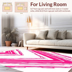 Bold Pink Chevron Striped Design Rug