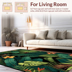 Lush Jungle Tropical Leaf and Floral Rug