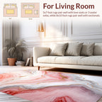 Abstract Pink Gold Marble Design Rug