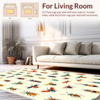 Whimsical Insect Patterned Pastel Rug