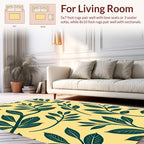 Dark Teal Floral Pattern Rug