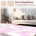 Soft Pink Swirl Pattern Design Rug