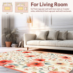 Coral Floral Vine Pattern Rug