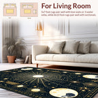 Celestial Spiderweb Moon Star Design Rug