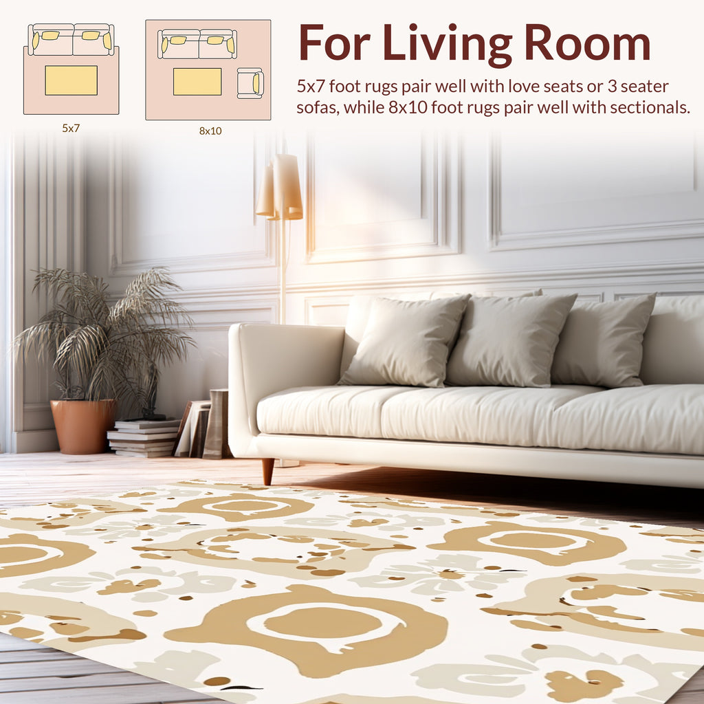 Abstract Floral Organic Shapes Rug